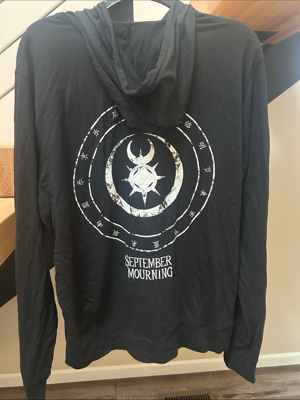 September mourning Graphic Zip-Up Hoodie - Black unisex